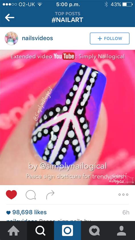 Pin by Jazz Jade on Nail Art | Nail art, Peace sign, Nails