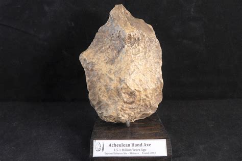 Acheulean handaxe in custom frame