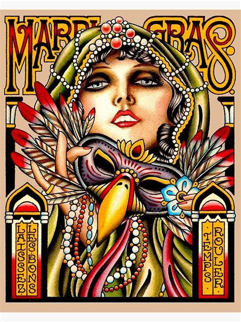 "MARDI GRAS; Vintage New Orleans Art Deco Print" Poster for Sale by ...