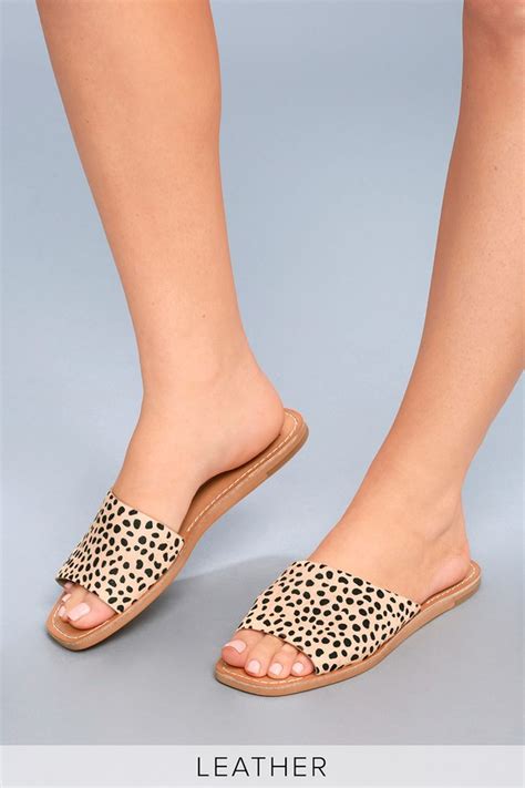 Dolce Vita Cato - Leopard Pony Fur Slide Sandals - Lulus