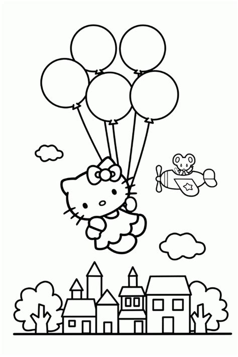 Hello Kitty Coloring Page Overview With A Lot Of Kitties - Coloring Home