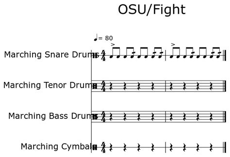 OSU/Fight - Sheet music for Marching Bass Drums