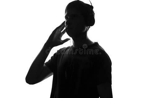 742 Silhouette Young Man Headphones Stock Photos - Free & Royalty-Free ...