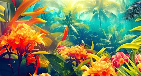 Premium AI Image | tropical flower bouquet background