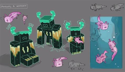 The concept art for the Axolotls and the Warden is honestly so cool and ...