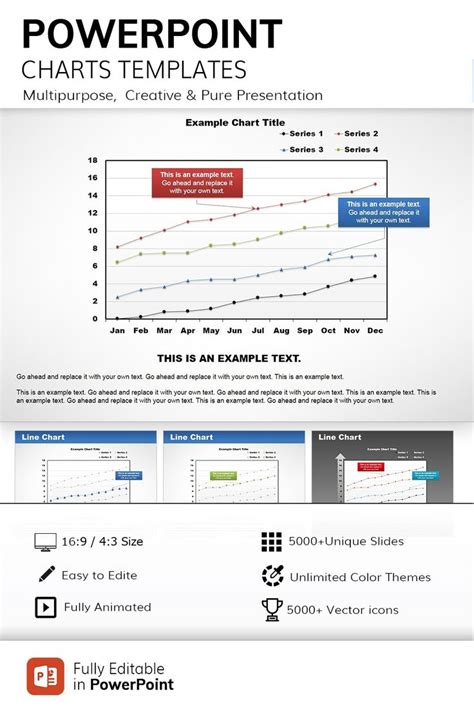 Professional Line Graph PowerPoint Charts Template