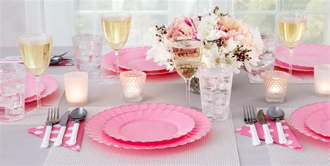 Pink Premium Scalloped Tableware - Party City