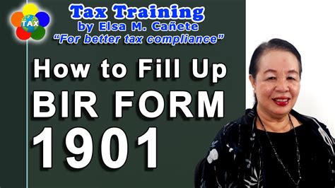 How to Fill Up BIR Form No. 1901 - YouTube