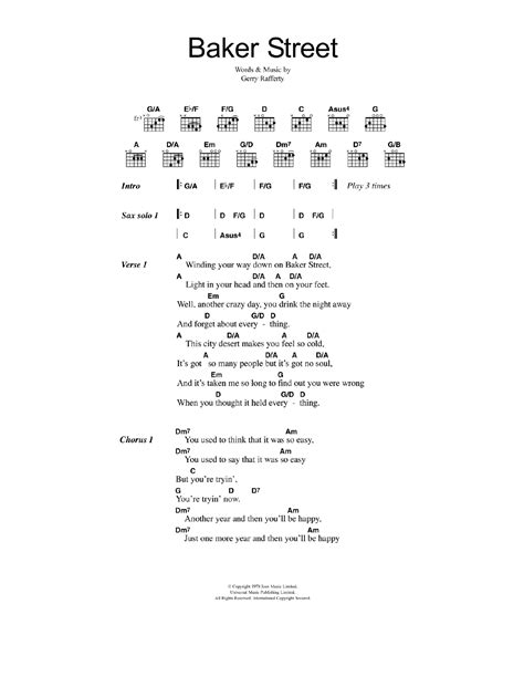 Baker Street by Gerry Rafferty - Guitar Chords/Lyrics - Guitar Instructor