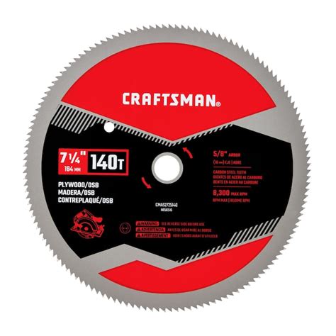 CRAFTSMAN 7-1/4-in 140-Tooth Fine Finish Carbon Circular Saw Blade CMAS2725140 at Lowes.com