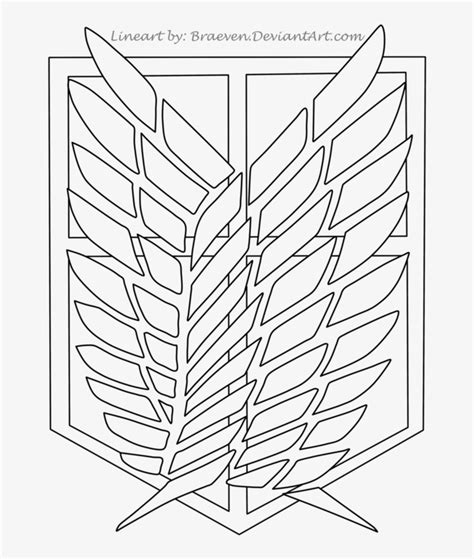 Scouting Legion Patch Lineart By Braeven - Attack On Titan Logo Drawing - 894x894 PNG Download ...