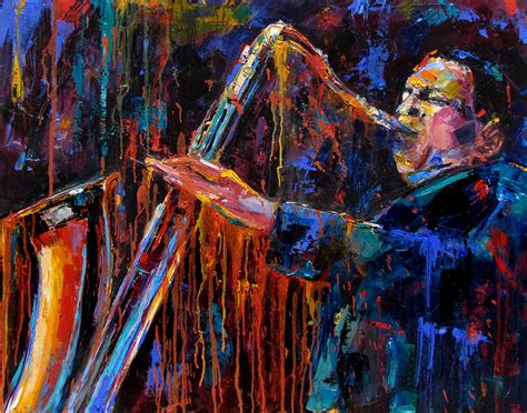 Debra Hurd Original Paintings AND Jazz Art: John Coltrane Saxophone Jazz player Music Art Oil ...