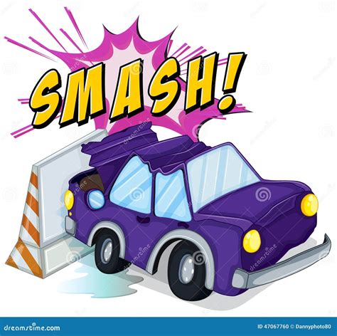 Smashed cars stock vector. Illustration of sedan, background - 47067760