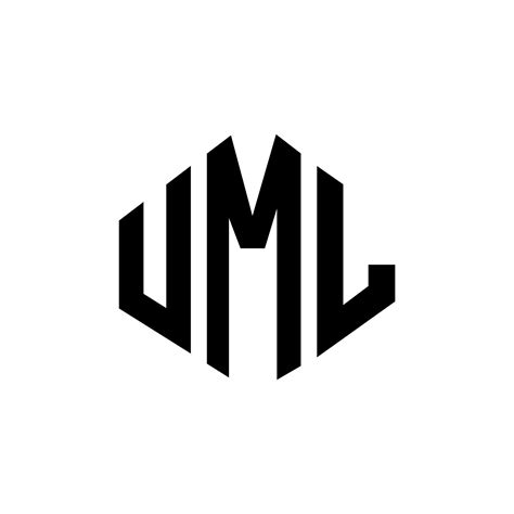 UML letter logo design with polygon shape. UML polygon and cube shape ...