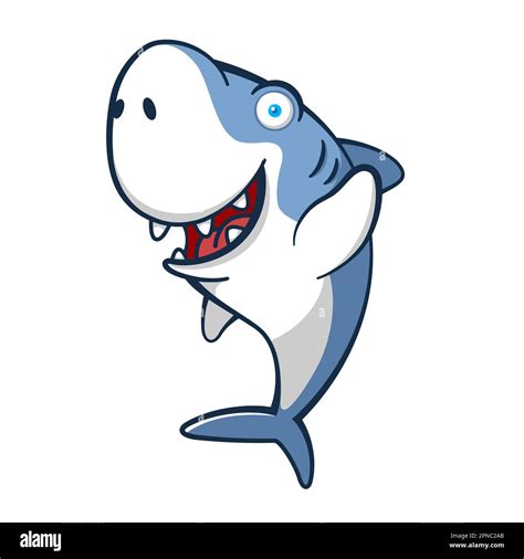 Cartoon Shark Waving Fin Stock Vector Image & Art - Alamy