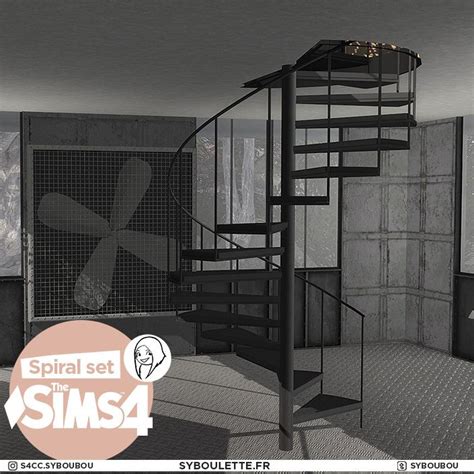 Spiral stairs cc sims 4 4 | Sims 4, Sims building, Sims