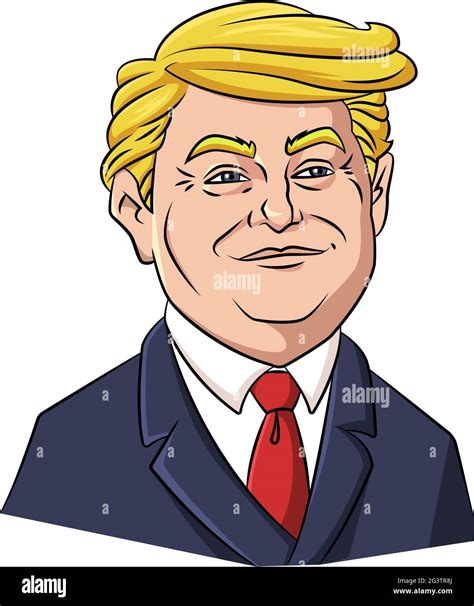 Ilustración de caricatura vectorial de dibujos animados del presidente Donald Trump Imagen ...