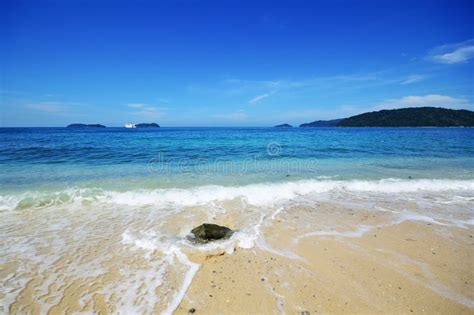 Tranquil Scenery at Kota Kinabalu Beach Stock Photo - Image of landscape, beach: 97536444