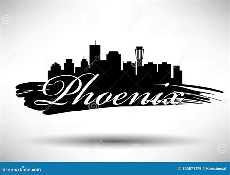 Vector Phoenix City Skyline Design Stock Vector - Illustration of holiday, phoenix: 150871275