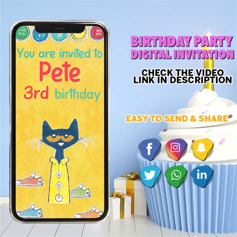 Pete the cat video invitation, Pete the cat birthday video i - Inspire ...