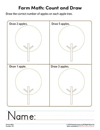 Count and Draw Worksheet | PrimaryLearning.org