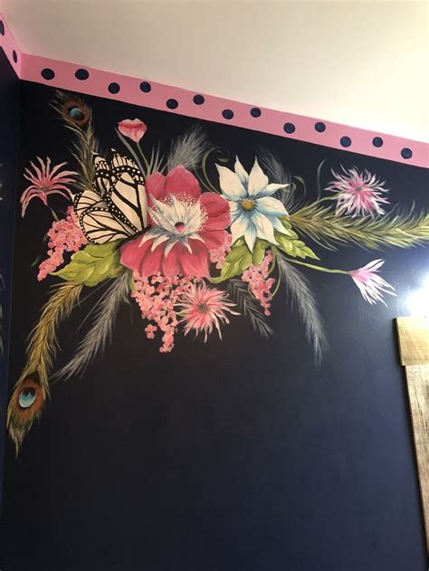 Latest bathroom mural | Floral painting, Mural, Bathroom mural