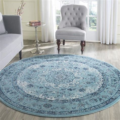 Safavieh Evoke EVK220E 3' Round Light Blue Area Rug | Nebraska ...