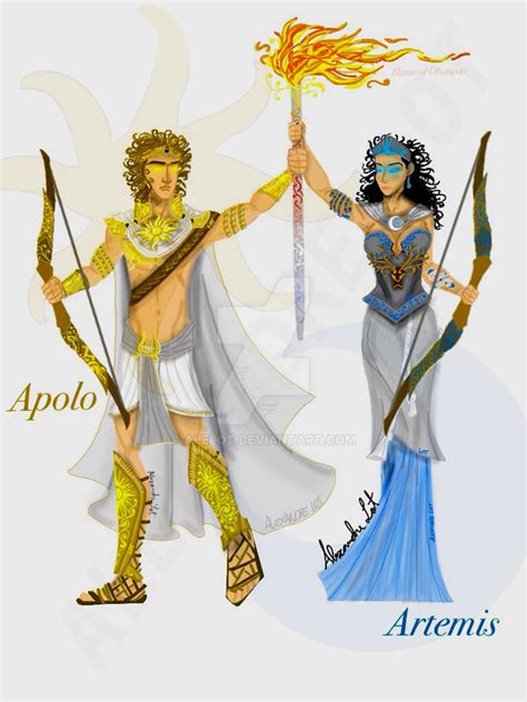 Greek Gods 1 - Apollo and Artemis by AleLot on DeviantArt