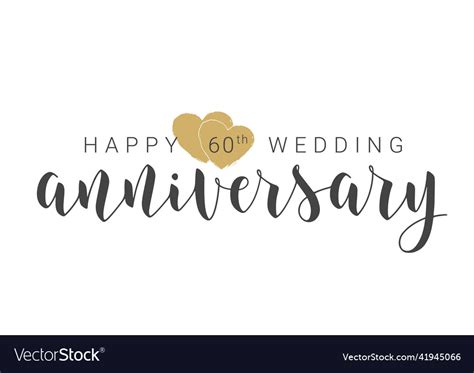 Happy 60th wedding anniversary Royalty Free Vector Image