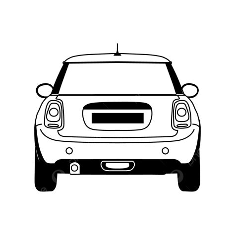 Black Car Back Silhouette Vector, Car Back, Car Back View, Car Back ...