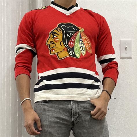 Chicago Black hawks jersey piece, detailed all the... - Depop