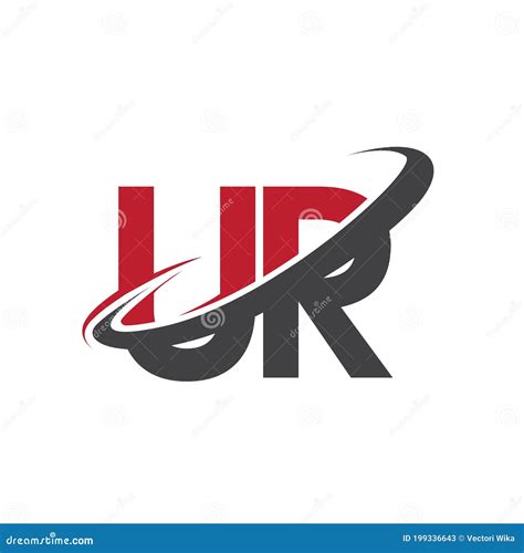 UR Initial Logo Company Name Colored Red and Black Swoosh Design ...