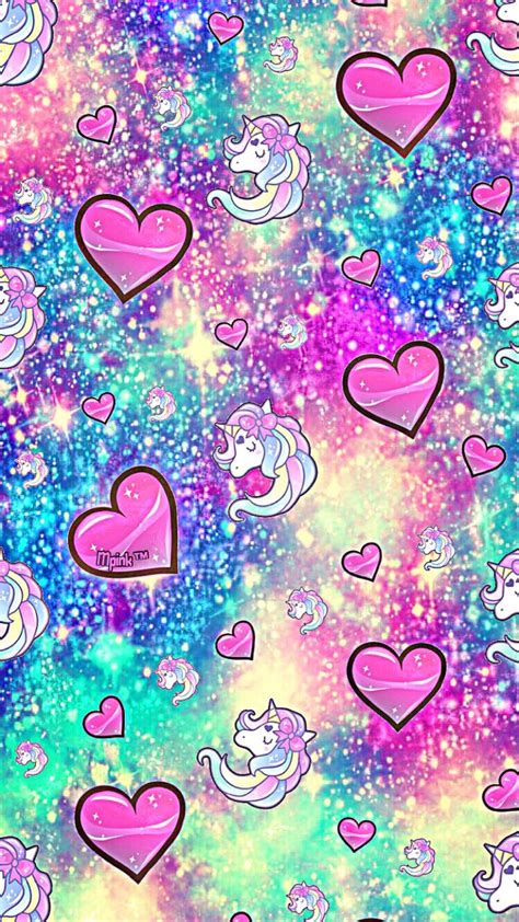 Unicorn & Hearts Galaxy Wallpaper #androidwallpaper #iphonewallpaper #wallpaper #galaxy #cute ...