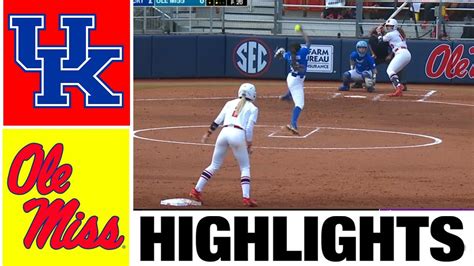 Kentucky vs Ole Miss Highlights | NCAA Softball Highlights | 2023 College Softball - YouTube