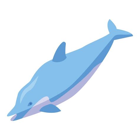 Blue dolphin icon, isometric style 15849750 Vector Art at Vecteezy