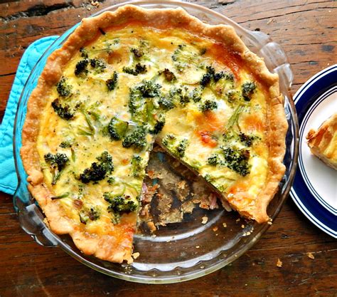 Broccoli, Ham & Cheese Quiche - Frugal Hausfrau