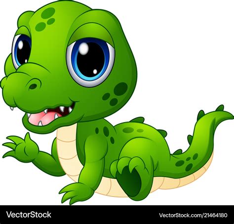 Vector Illustration Of Cute Baby Crocodile Cartoon Stock Vector Image ...