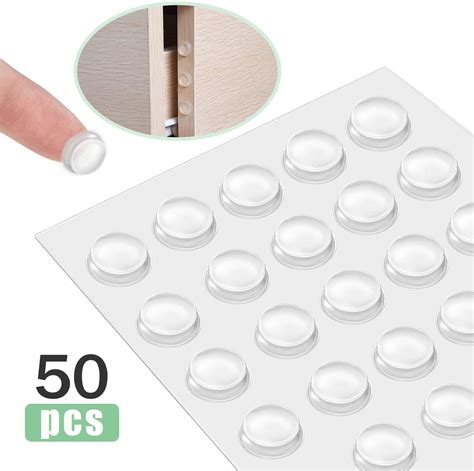 50 Pcs Pack Self Adhesive Clear Cupboard Door Drawer Bumpers / Cabinet ...