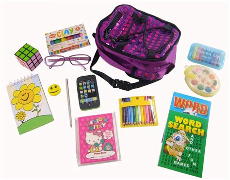 Back-to-School Supplies Set for 18" American Girl Dolls Purple Sequin Backpack # ...