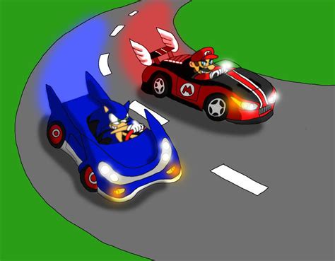 Mario and Sonic Racing by ~gameboy7793 on deviantART Poker Table, Hedgehog, Mario, Racing ...