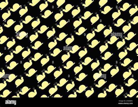 Seamless snail pattern wallpaper in black color background Stock Photo - Alamy