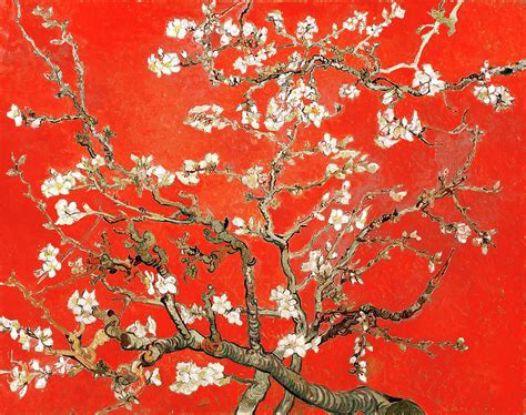 Red Almond Blossoms Painting by Vincent Van Gogh - Fine Art America