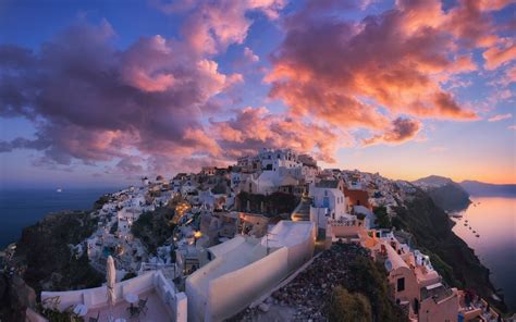 Santorini Sunset Wallpaper