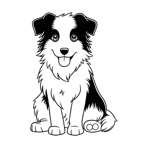 border collie, hand drawn cartoon character, dog icon. 26721734 Vector ...