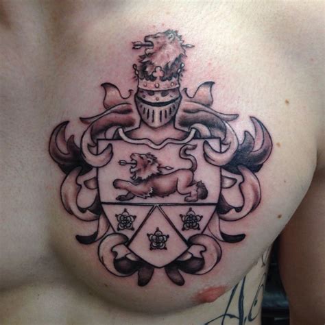 Family Crest tattoo done by Chris Hornsby