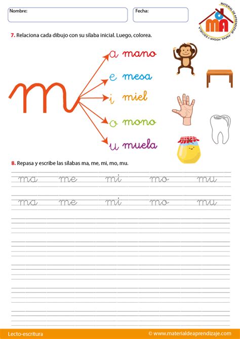 Ficha Silabas Letra M Primaria Educaplanet Preescolar Fichas Letra M ...