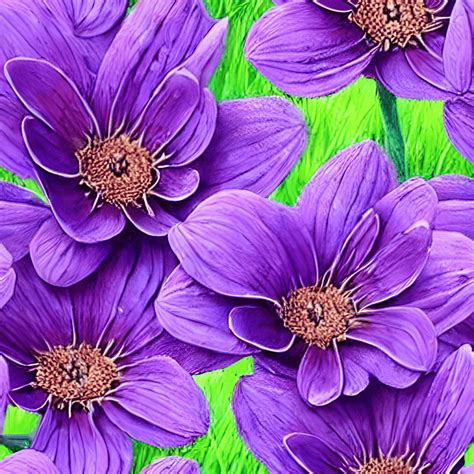 Purple Flowers Hyper Realistic Painting · Creative Fabrica