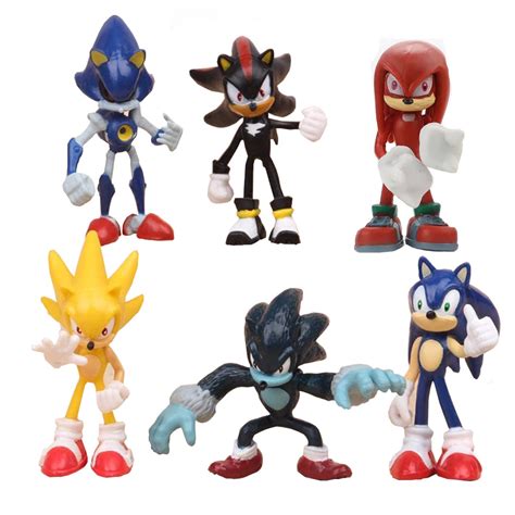 Buy 6pcs Sonic the hedgehog cake toppers figures Characters set of 6 Action Figure Toys Premium ...