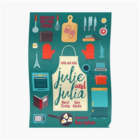 "Julie and Julia, minimalist movie poster, Meryl Streep, Amy Adams ...