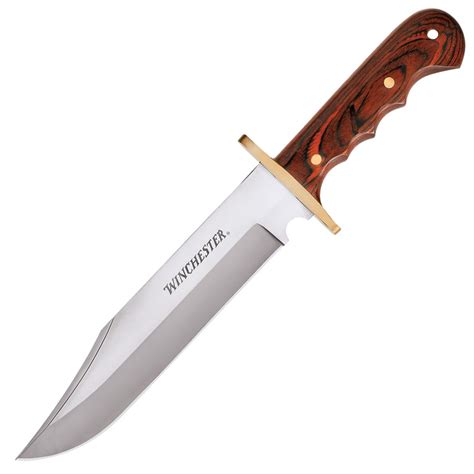 Extac Australia - Winchester Large Bowie Knife | 8.75" Blade, Wood and Brass Handle, G1206